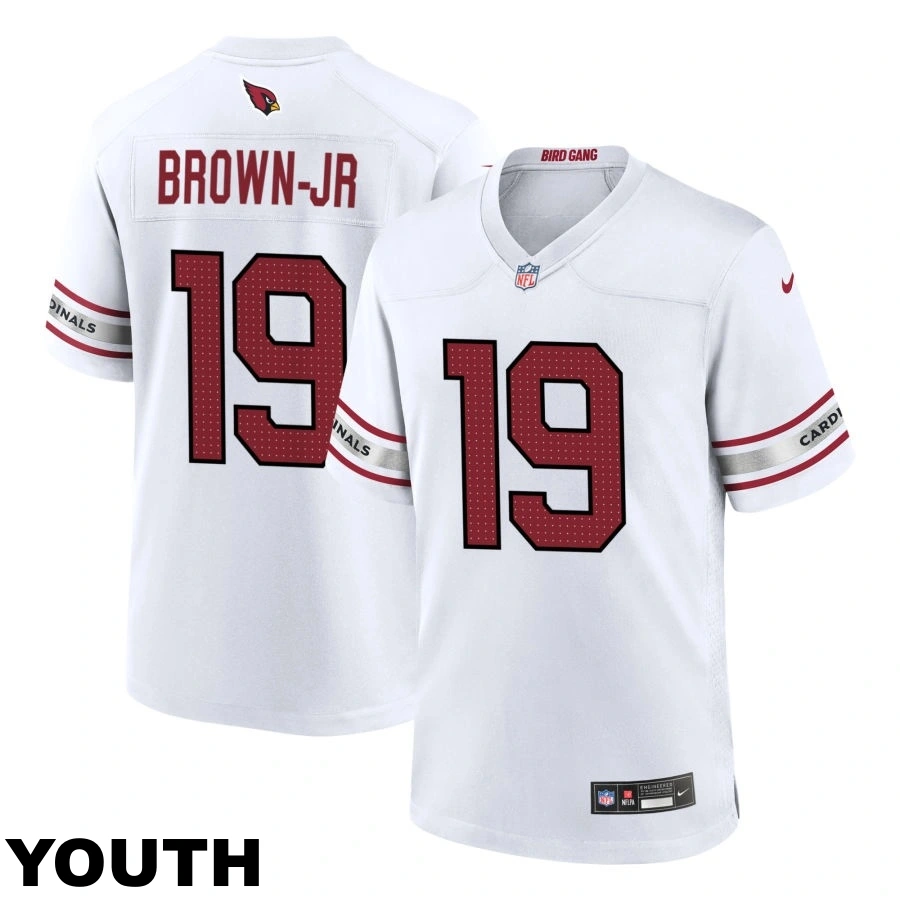 Youth Arizona Cardinals #19 Anthony Brown Jr White Game Jersey